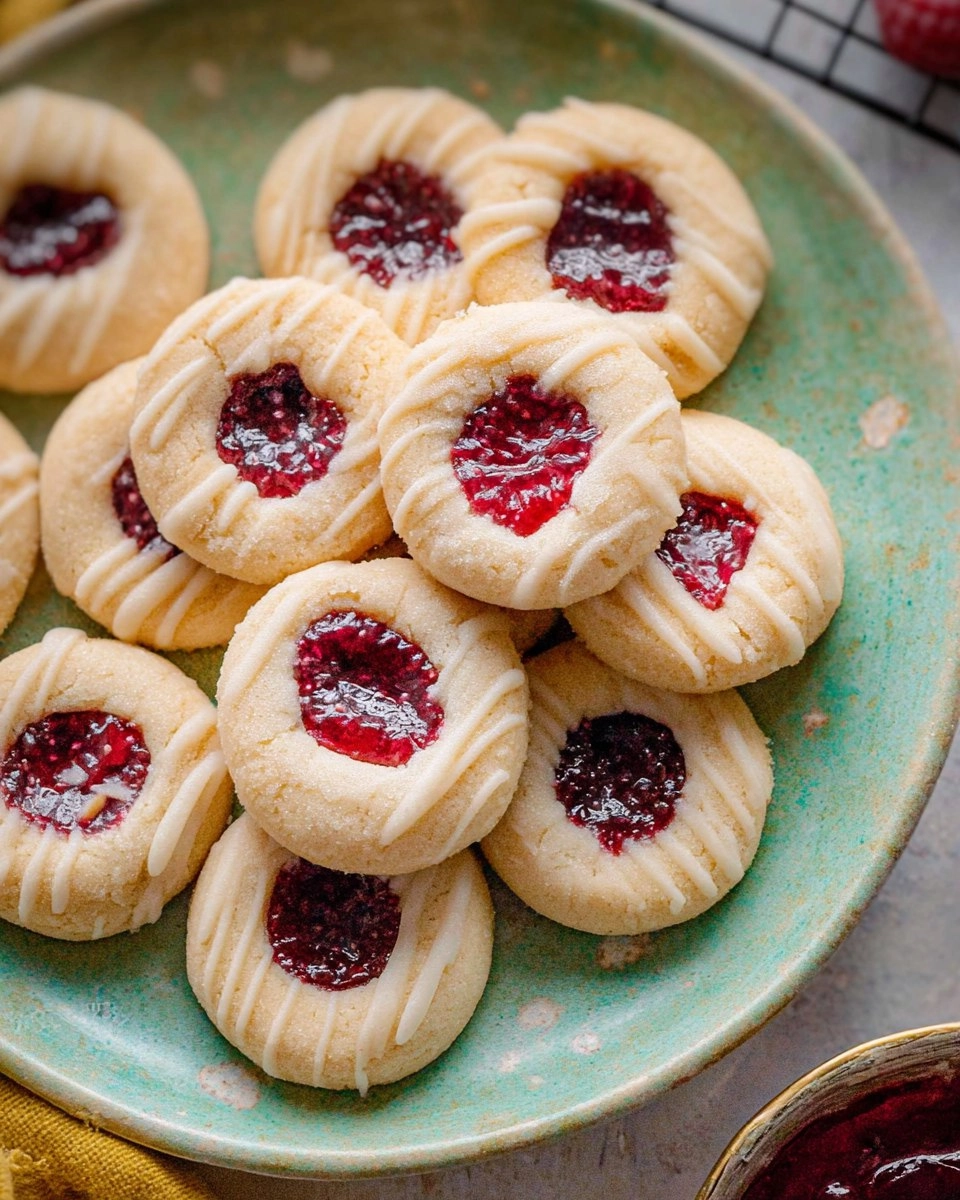 Raspberry Almond Thumbprint Cookies