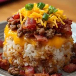 Bacon Cheeseburger Rice Stack 123 Bacon-Cheeseburger-Rice-Stack-Recipe