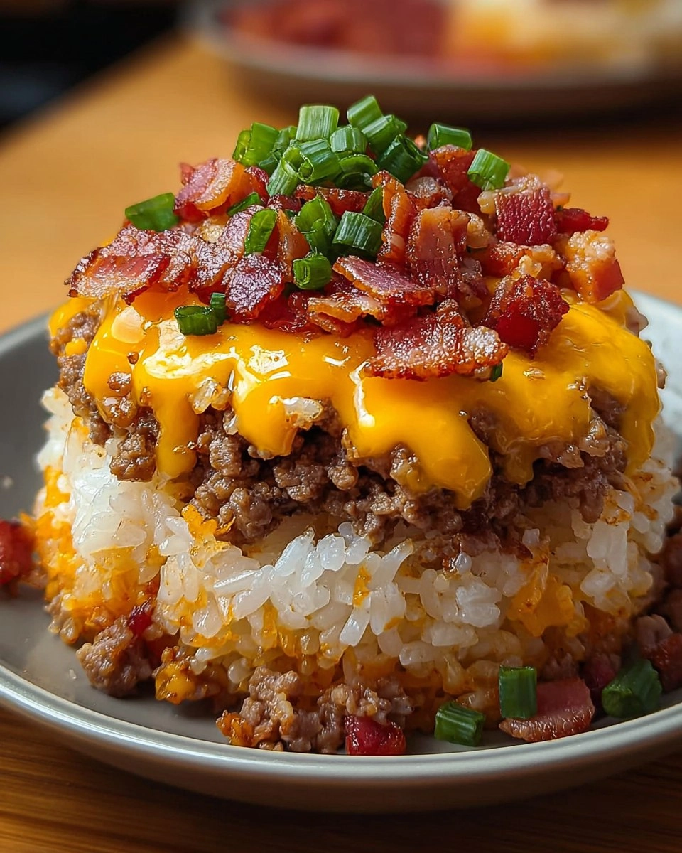 Bacon Cheeseburger Rice Stack 121 Bacon Cheeseburger Rice Stack