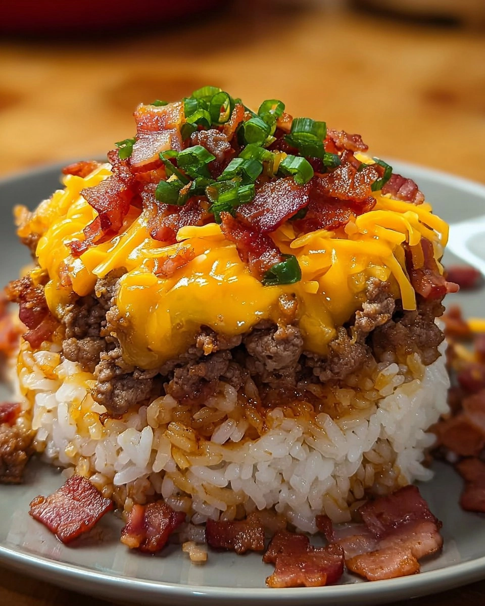 Bacon Cheeseburger Rice Stack 122 Bacon Cheeseburger Rice Stack
