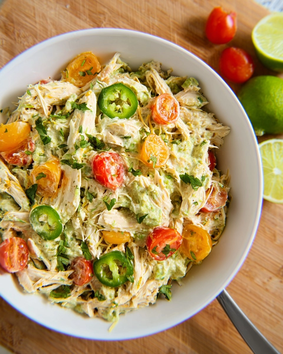 Creamy Chicken and Avocado Salad with Lime Yogurt Dressing