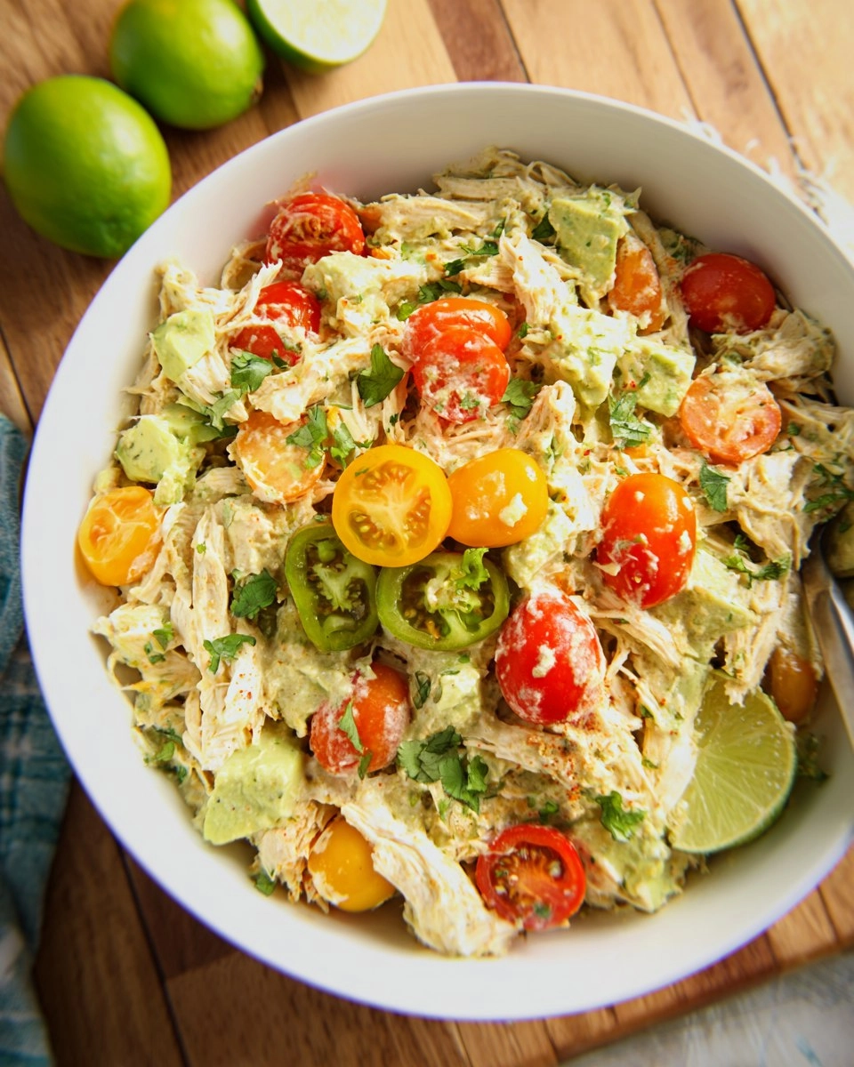 Creamy Chicken and Avocado Salad with Lime Yogurt Dressing