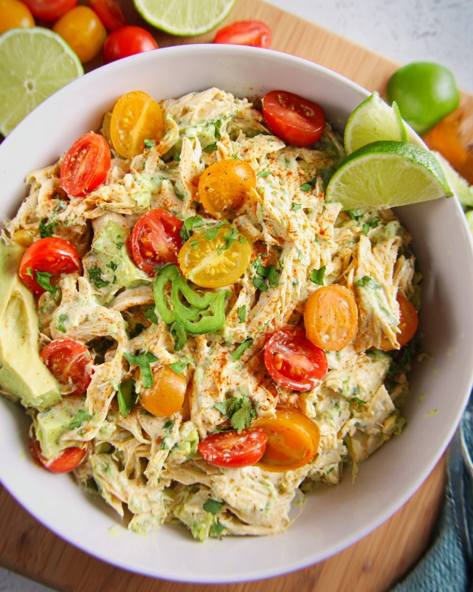 Creamy Chicken and Avocado Salad with Lime Yogurt Dressing