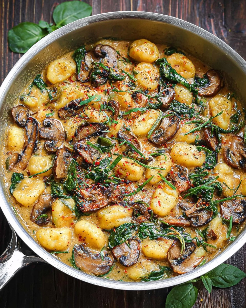 Creamy Spinach and Mushroom Gnocchi
