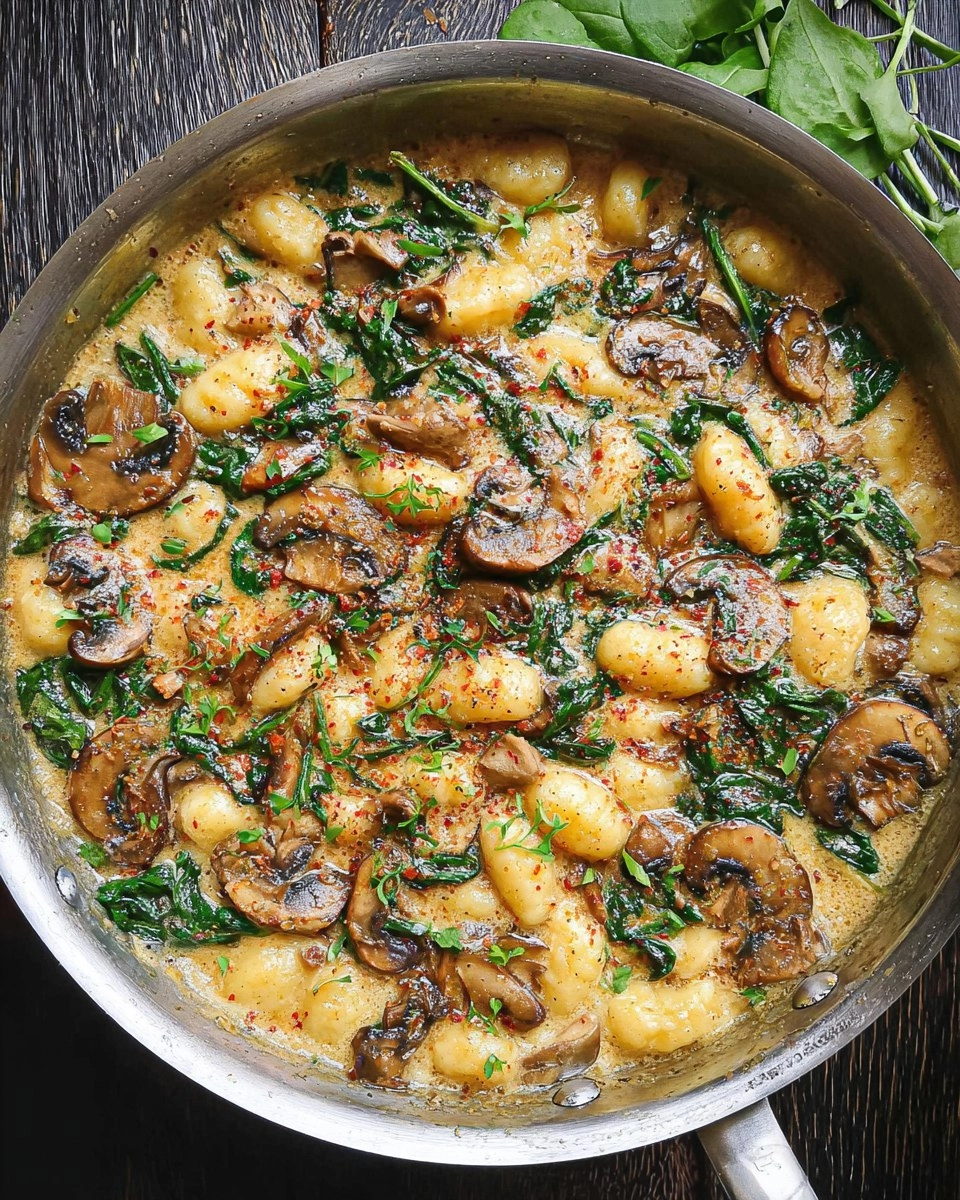 Creamy Spinach and Mushroom Gnocchi