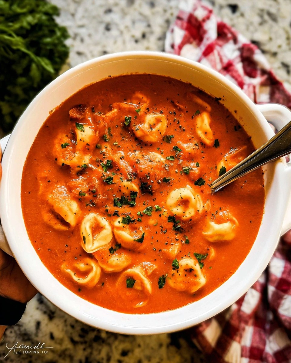 Creamy Tomato Tortellini Soup