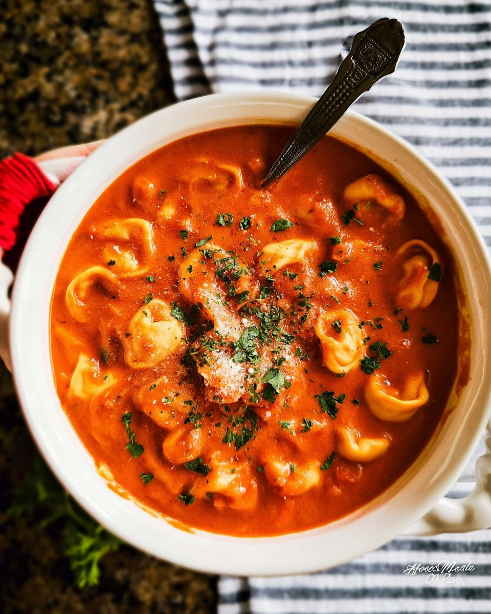 Creamy Tomato Tortellini Soup