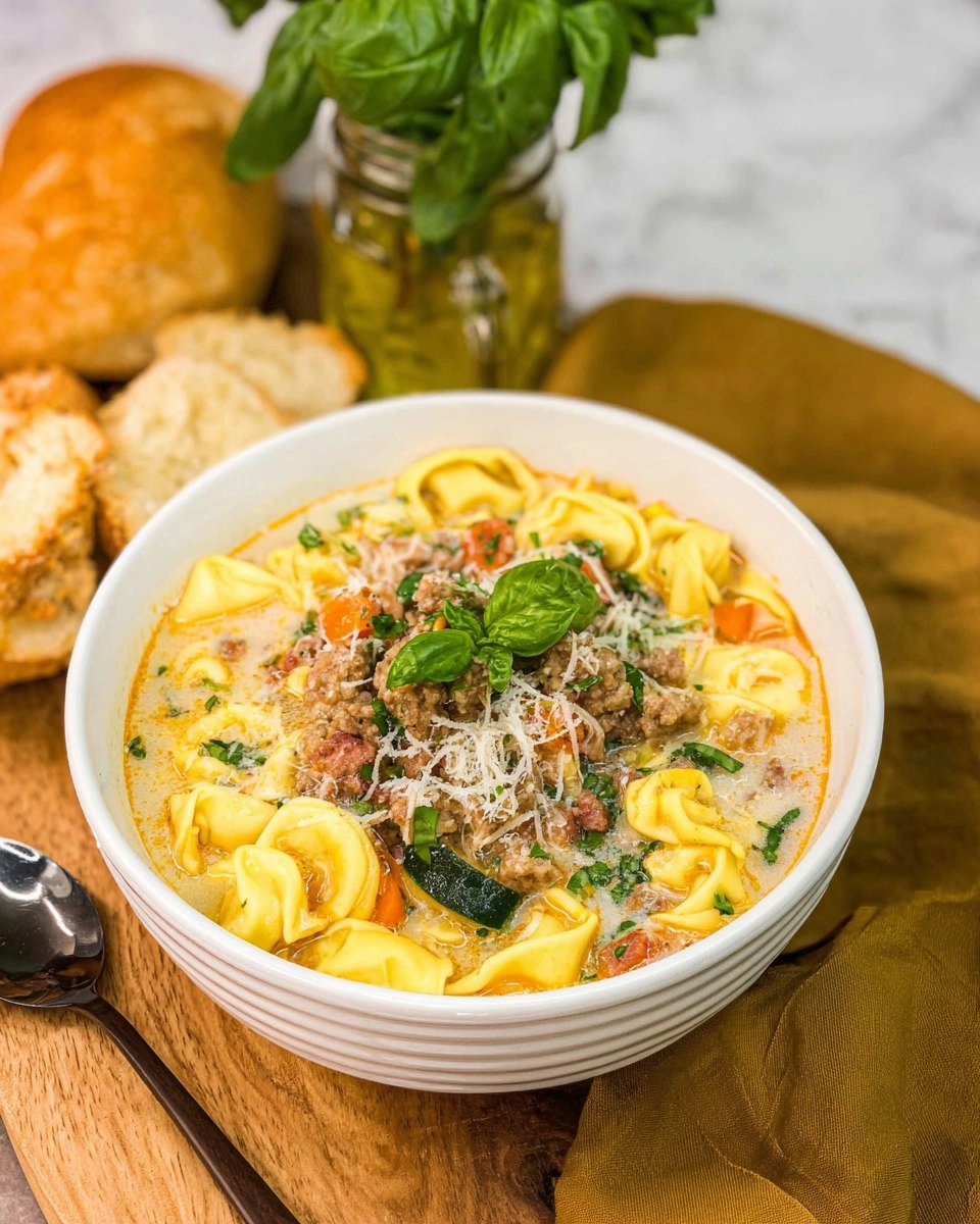 Crockpot Sausage Tortellini Soup