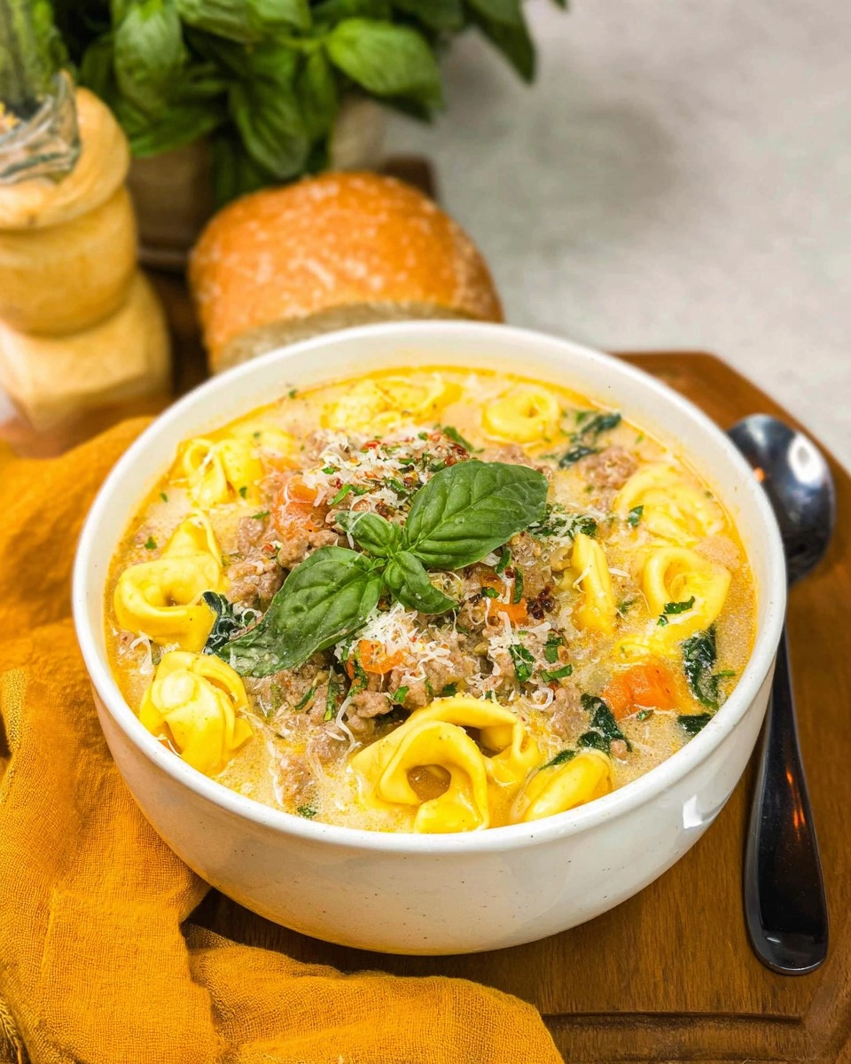 Crockpot Sausage Tortellini Soup
