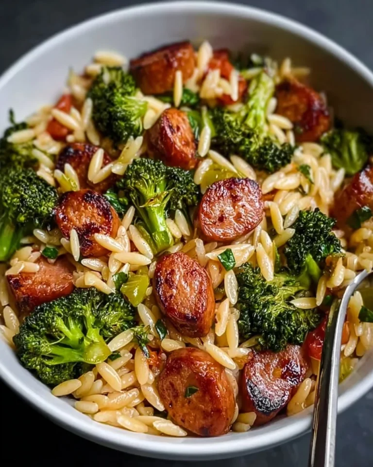 Delicious-Recipe-Chicken-Sausage-and-Broccoli-Orzo-Recipe
