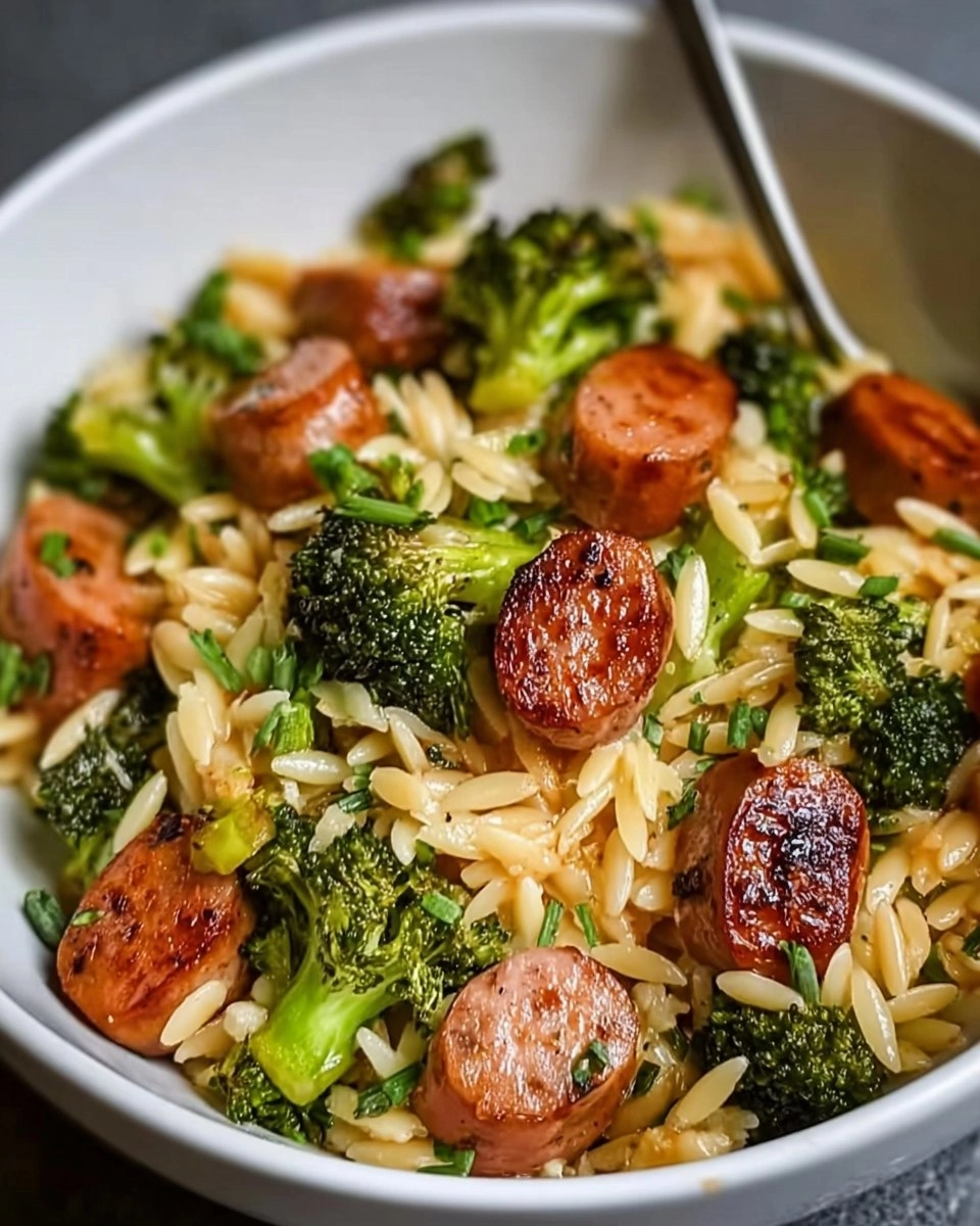 Chicken Sausage and Broccoli Orzo 91 Chicken Sausage and Broccoli Orzo