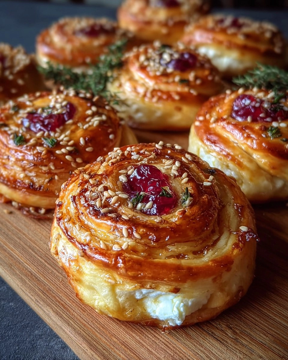 Feta Cranberry Swirls Pastry
