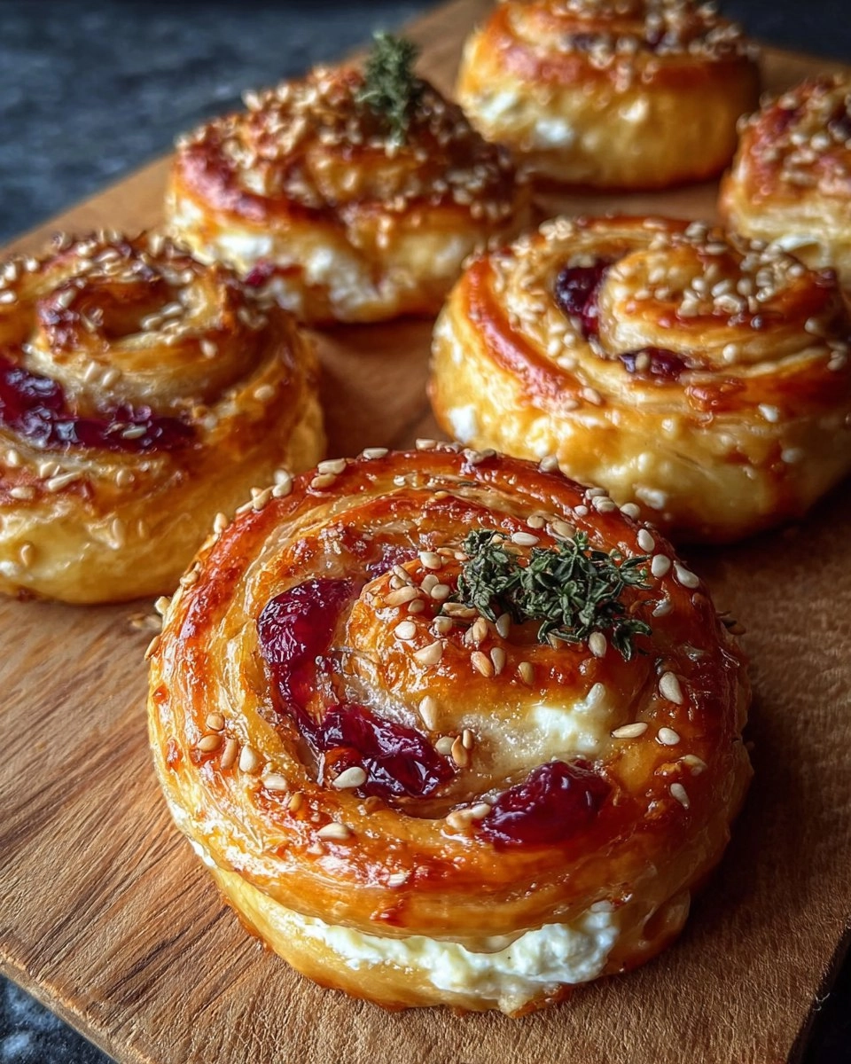 Feta Cranberry Swirls Pastry