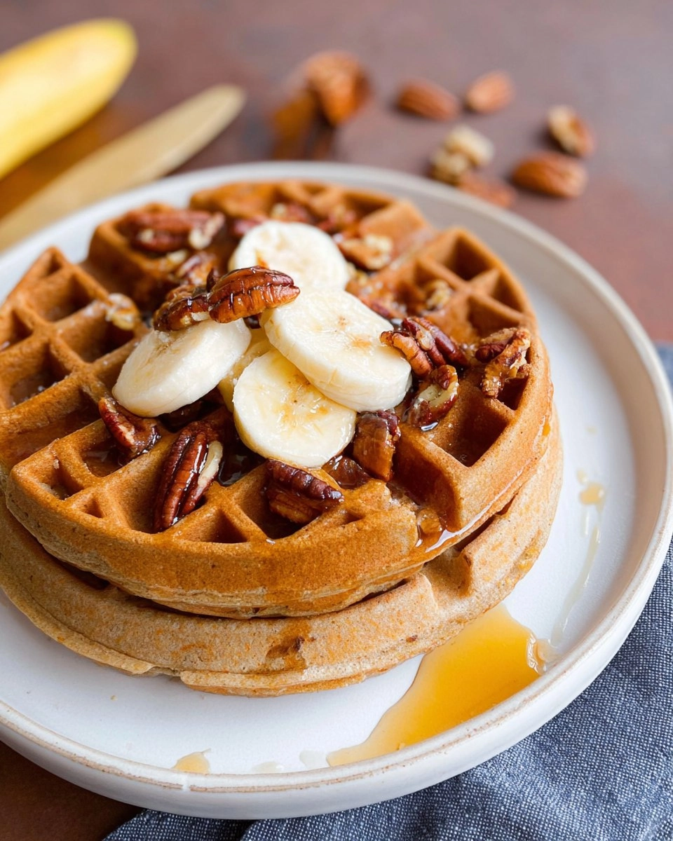 Flourless Protein Banana Oat Waffles