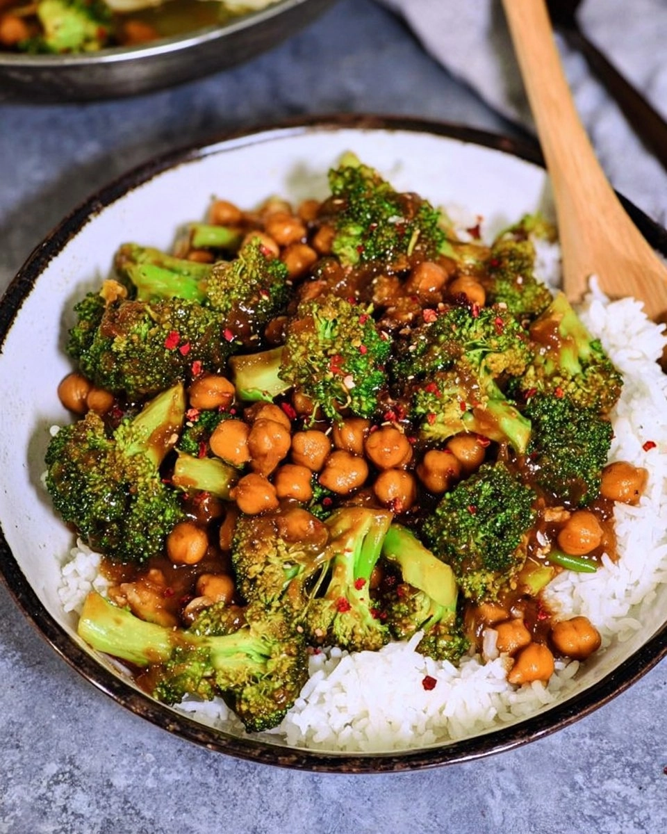 Garlic Broccoli Stir Fry with Chickpeas