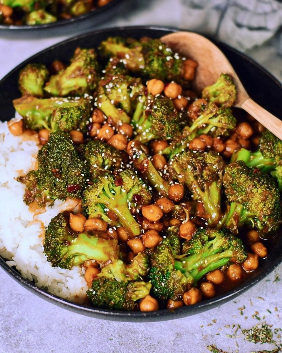 Garlic Broccoli Stir Fry with Chickpeas