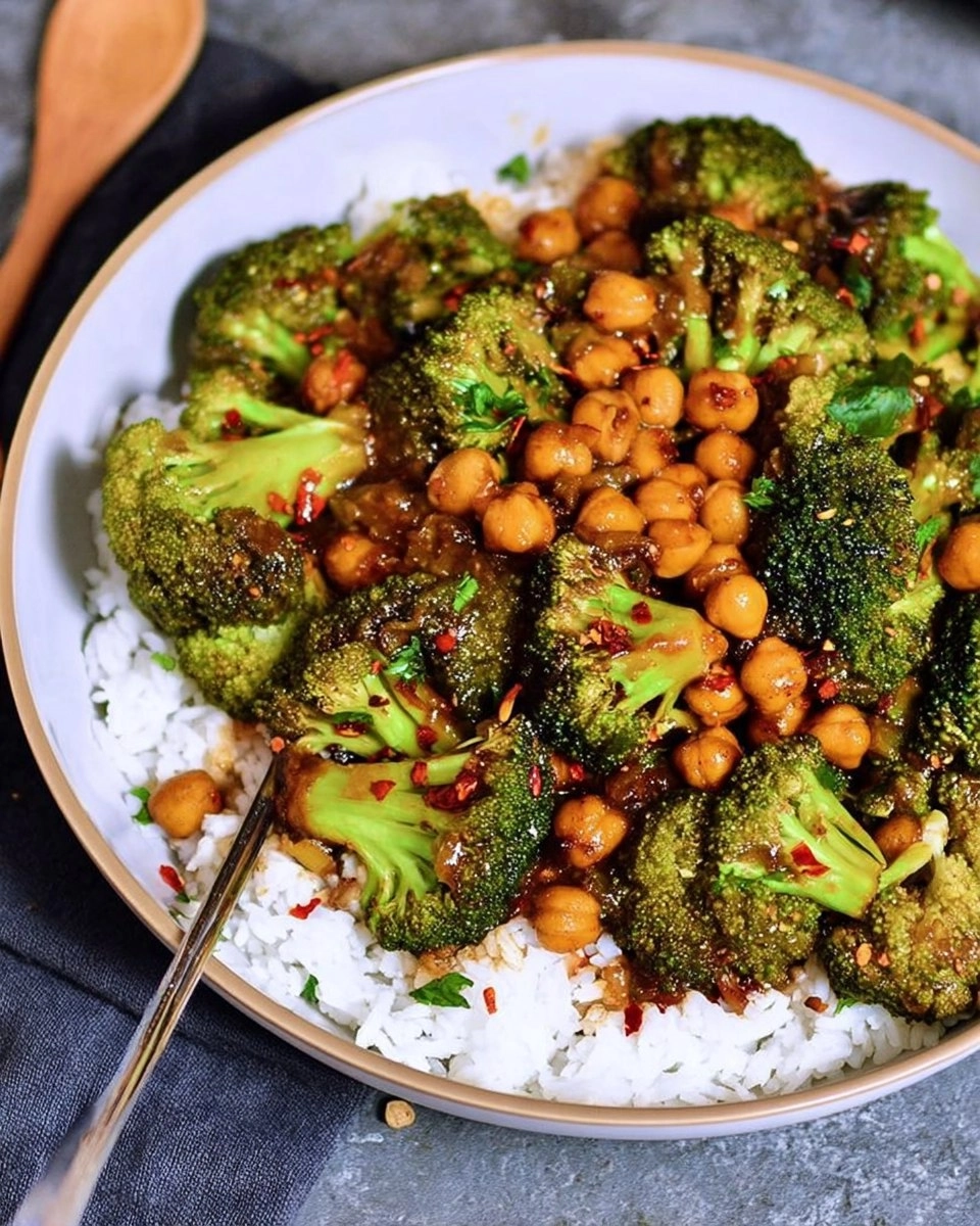 Garlic Broccoli Stir Fry with Chickpeas