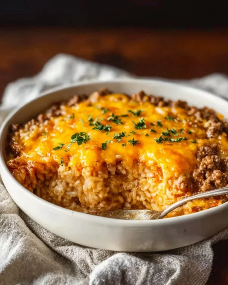Healthy-Cheesy-Ground-Beef-Rice-Casserole-Recipe