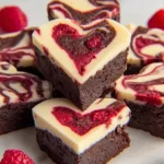 Heart-Shaped-Brownies-with-Raspberry-Swirl-and-Cheesecake-Topping-Recipe