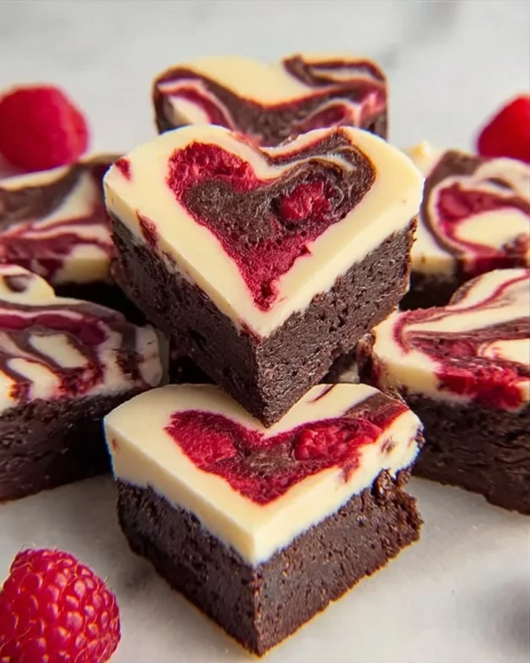 Heart-Shaped-Brownies-with-Raspberry-Swirl-and-Cheesecake-Topping-Recipe