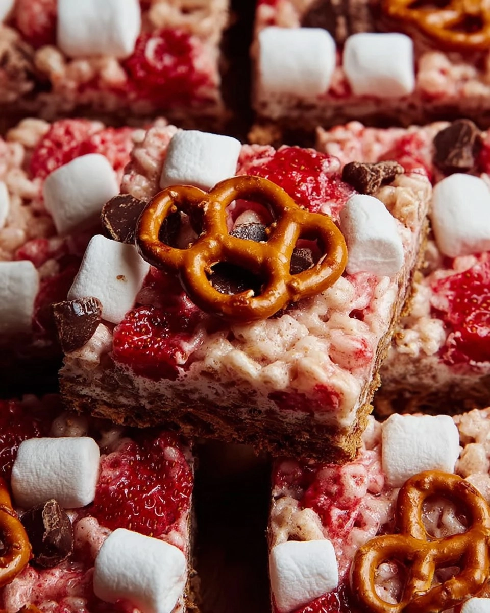 Strawberry Pretzel Marshmallow Treats