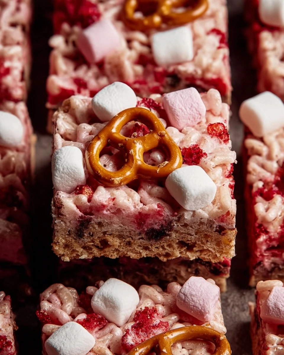 Strawberry Pretzel Marshmallow Treats