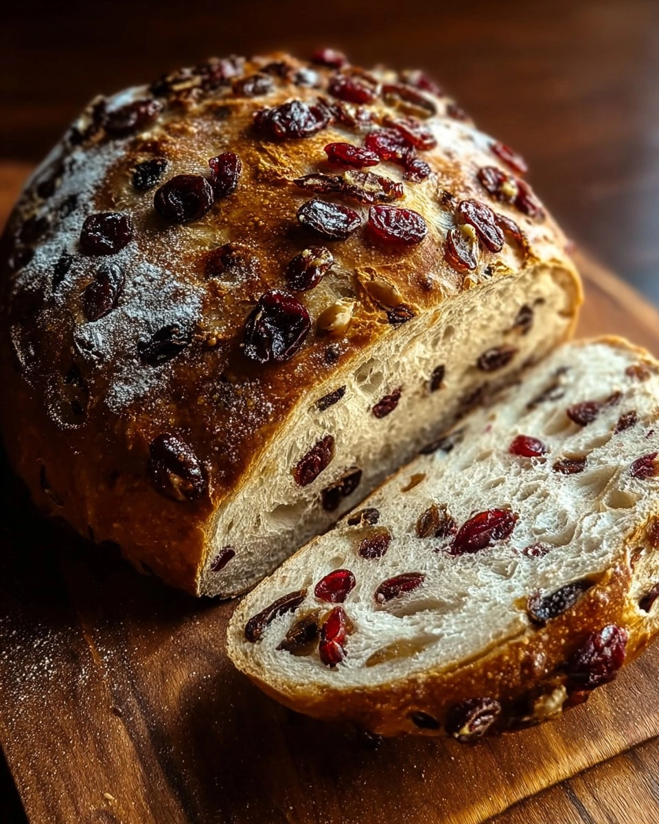 Valentine Cranberry Raisin Walnut Cinnamon Artisan Bread