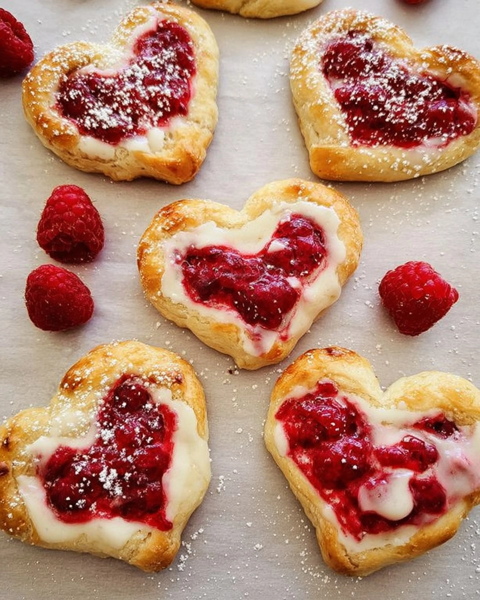 Valentine Raspberry Heart Danishes