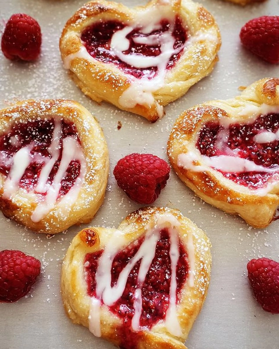 Valentine Raspberry Heart Danishes