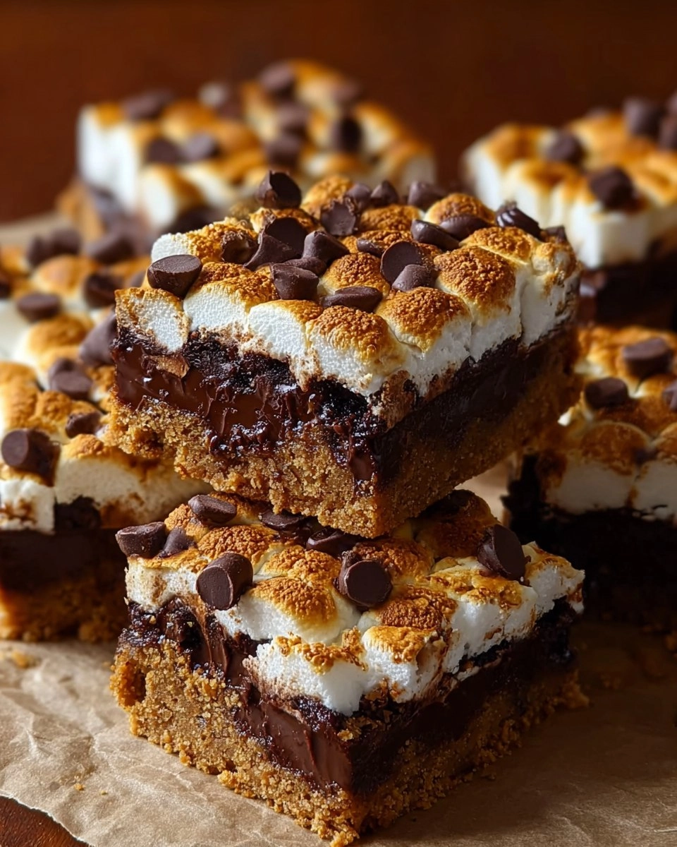 ValentineSmores Gingerbread Cookie Bars