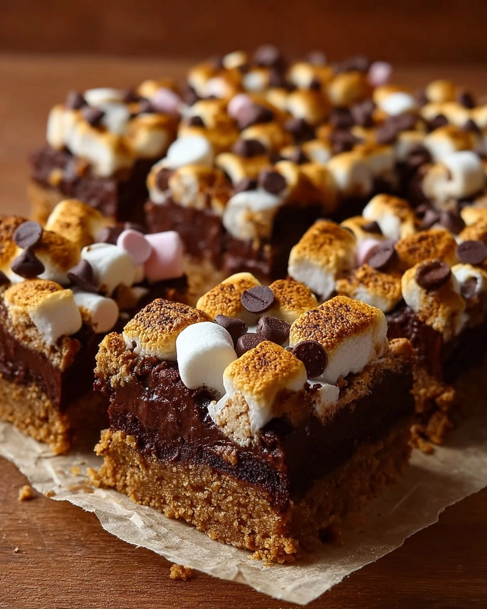 ValentineSmores Gingerbread Cookie Bars