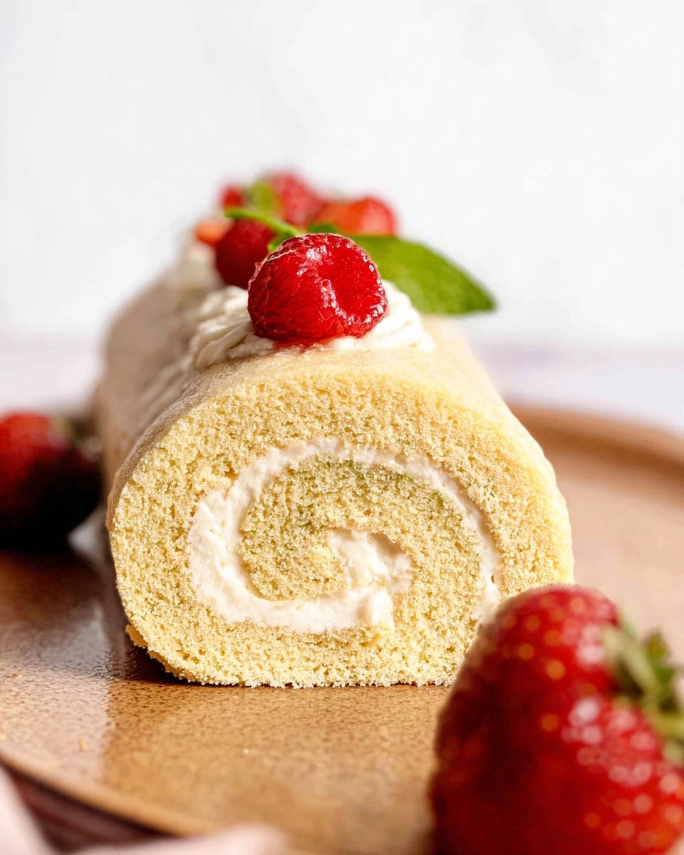 Vanilla Swiss Roll Cake