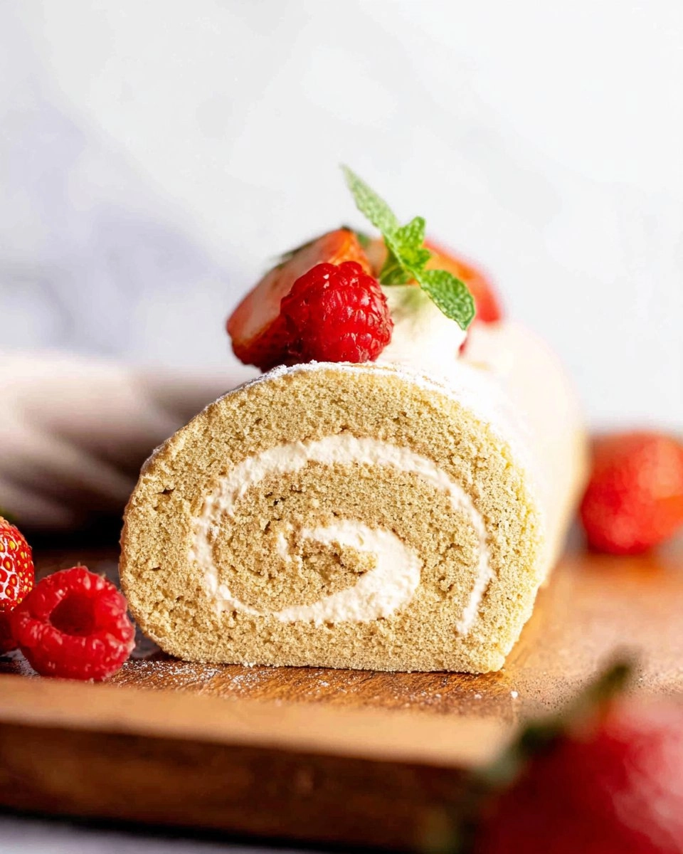 Vanilla Swiss Roll Cake