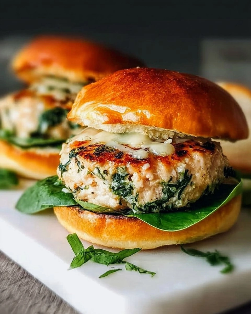 White Cheddar Spinach Chicken Burgers