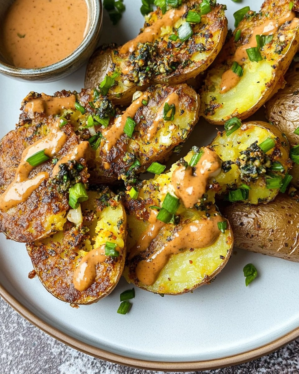 Crispy Smashed Potatoes with Garlic & Za'atar 110 Crispy Smashed Potatoes with Garlic & Za'atar