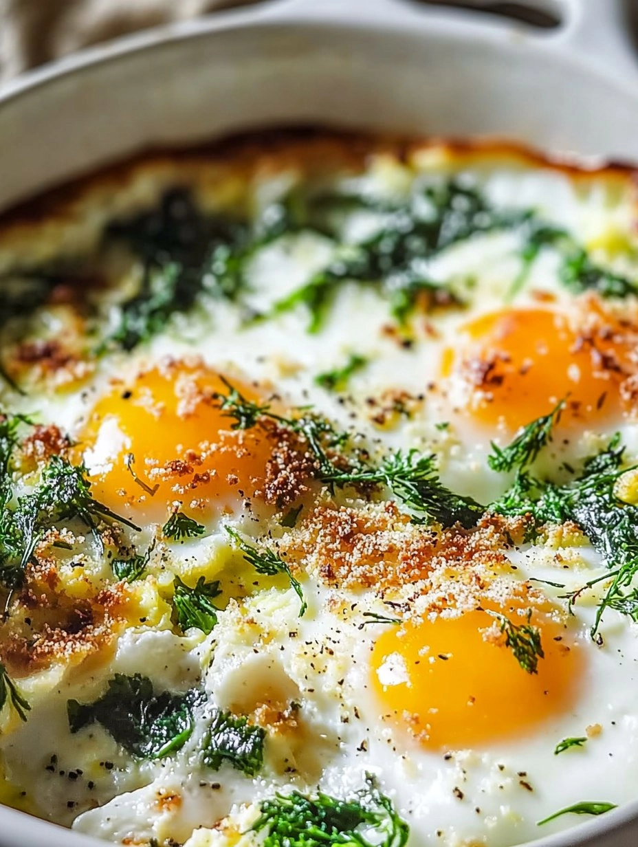 Easy Baked Eggs Florentine