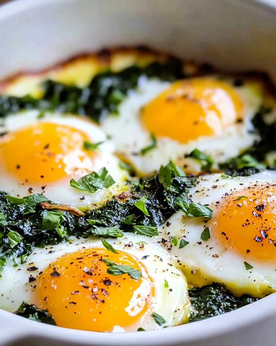 Easy Baked Eggs Florentine