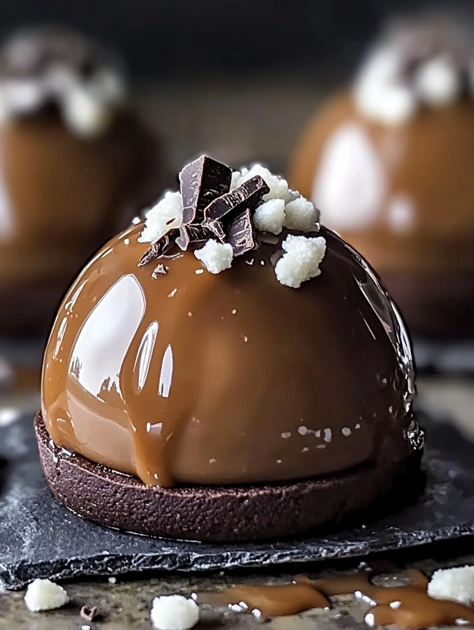 Easy Caramel Chocolate Mousse Domes 