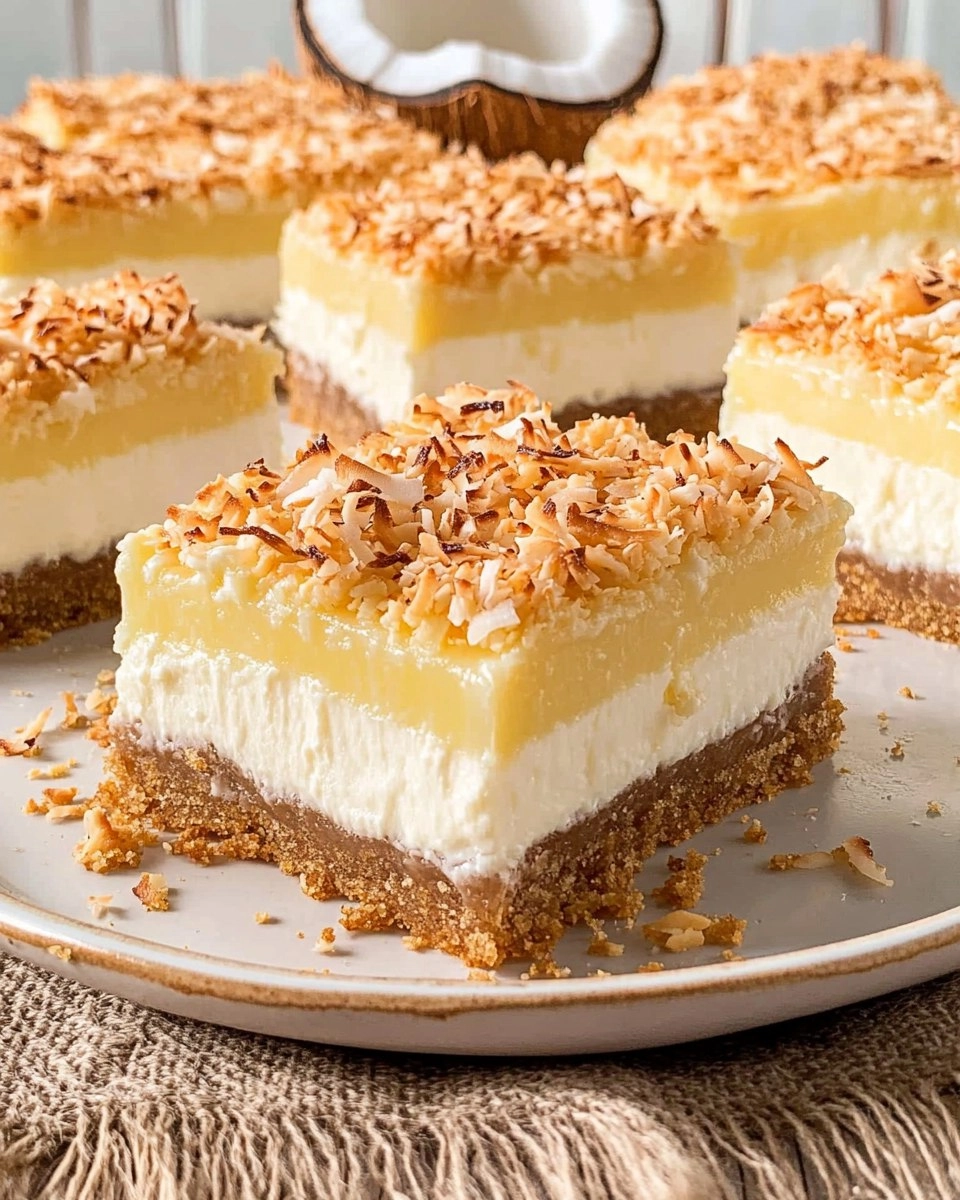 Easy Coconut Cream Cheesecake Bars for Tropical Dessert Lovers