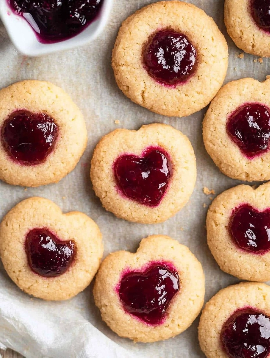 Easy Jam Thumbprint Cookies with a Heart-Shaped Twist