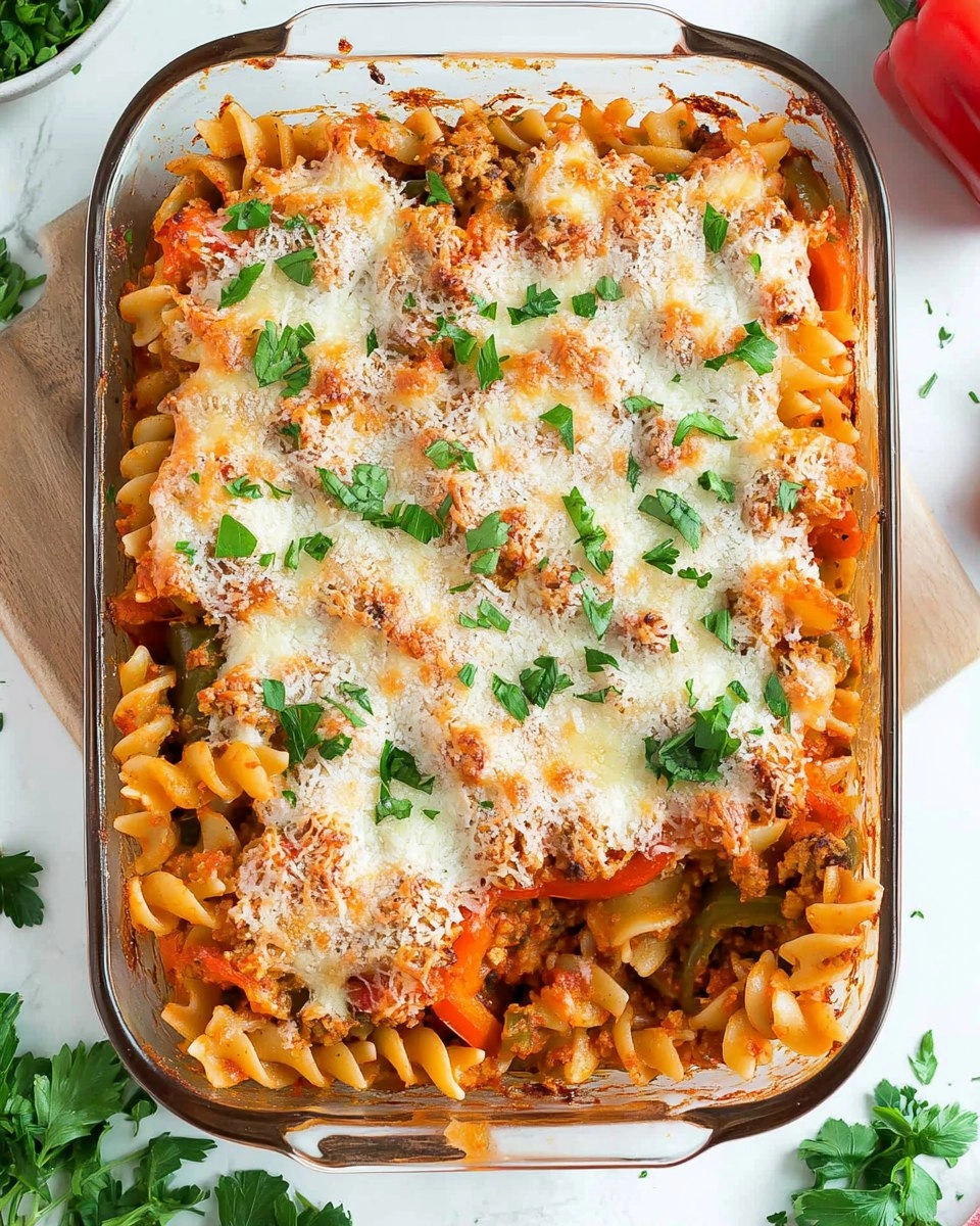 Easy Stuffed Pepper Pasta Bake