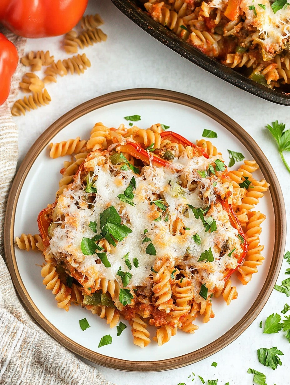 Easy Stuffed Pepper Pasta Bake