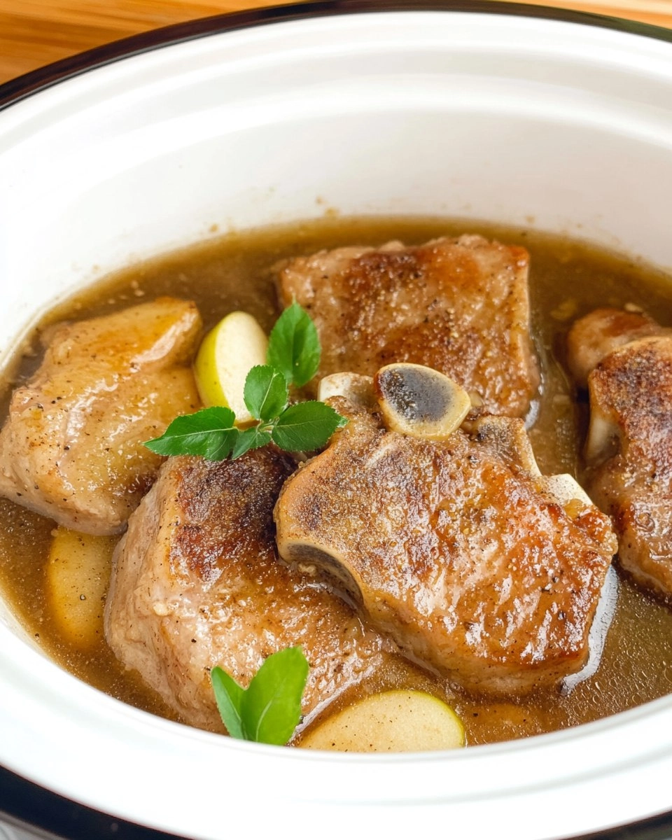 Fall-Apart Tender Crockpot Apple Pork Chops