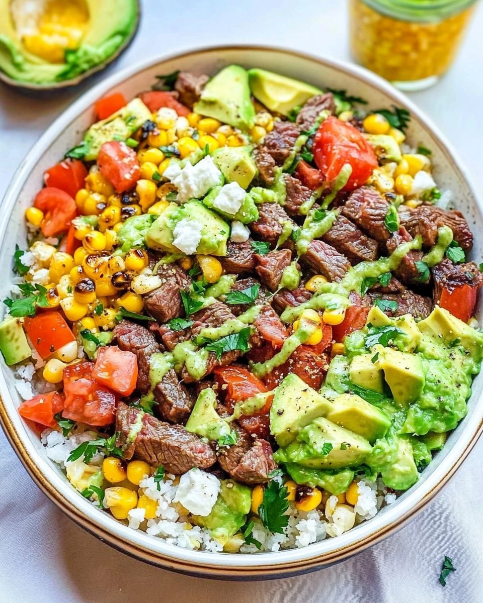 Healthy Steak Avocado Corn Bowl
