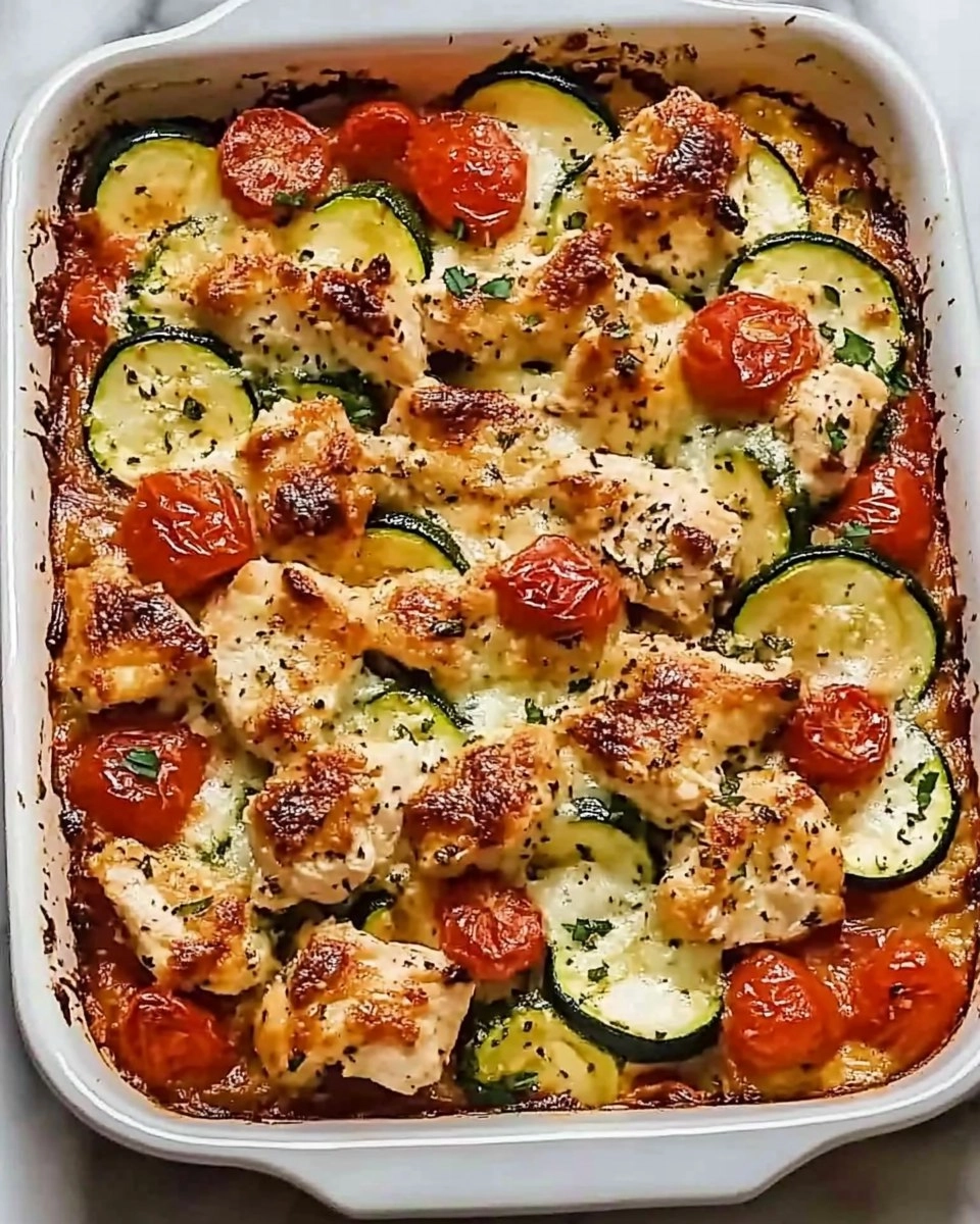 Mediterranean Chicken Zucchini Bake
