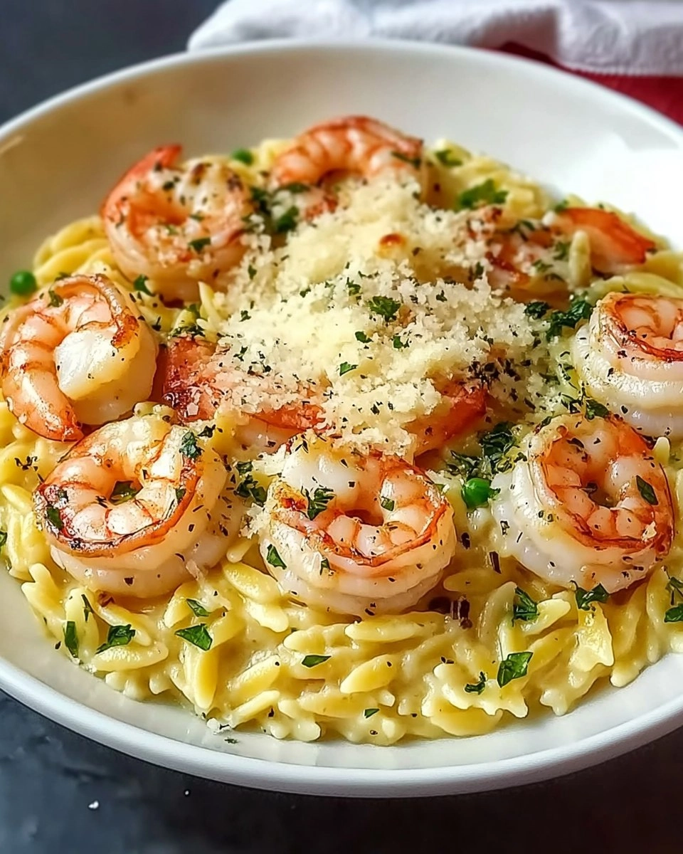 Parmesan Orzo with Shrimp