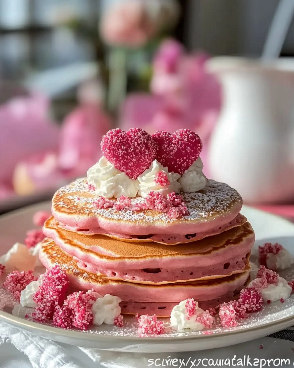 Romantic Brunch Ideas Pink Pancakes