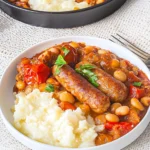 Sausage, Butter Bean & Tomato Tray Bake 113 Sausage-Butter-Bean-Tomato-Tray-Bake-Recipe