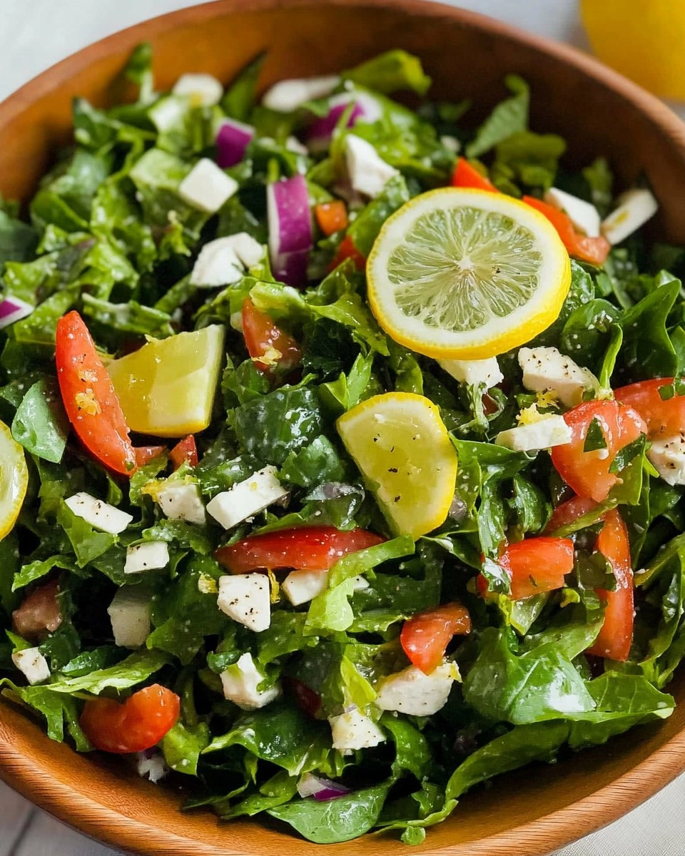 Spring Green Salad | Fresh Chopped Salad with Lemon Dressing