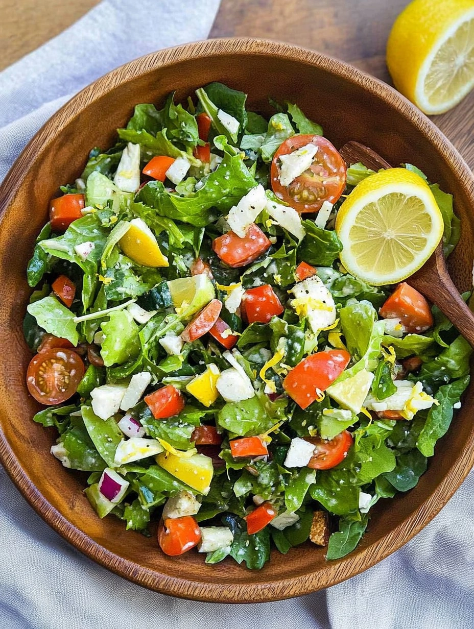 Spring Green Salad | Fresh Chopped Salad with Lemon Dressing